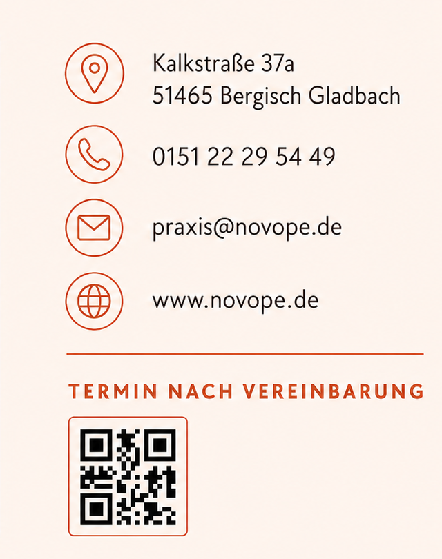 Kontaktbereich mit originalen Piktogrammen aus der Visitenkarte